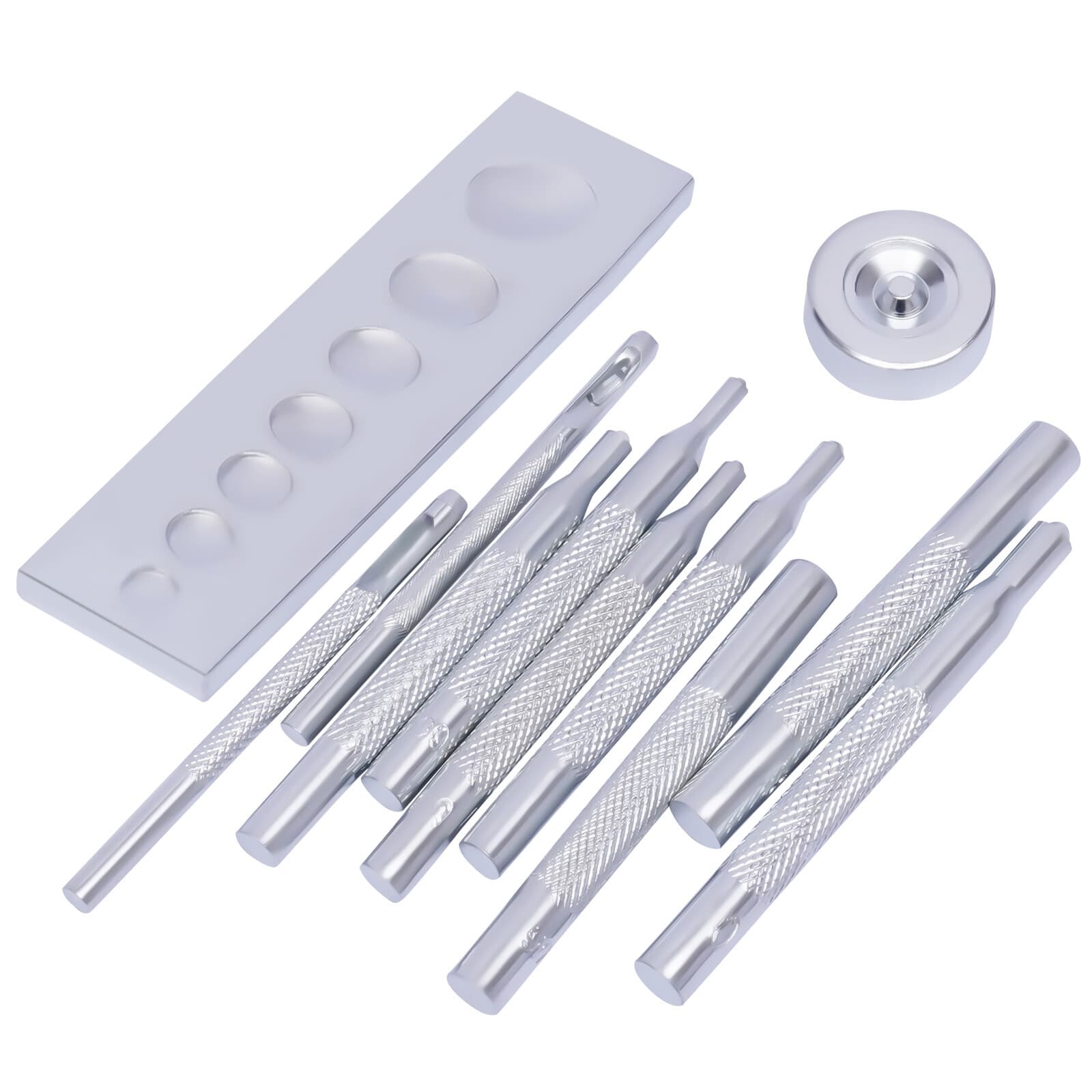 Craft Tool Die Punch Snap Kit Rivet Setter with Base for Punch Hole & Button 6