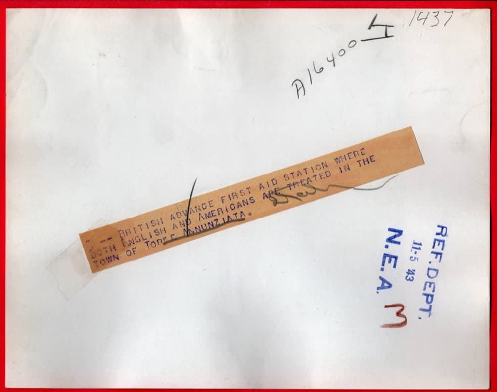 1943 British First Aide Station Torre Annunziata Italy 7x9 Original News Photo 2