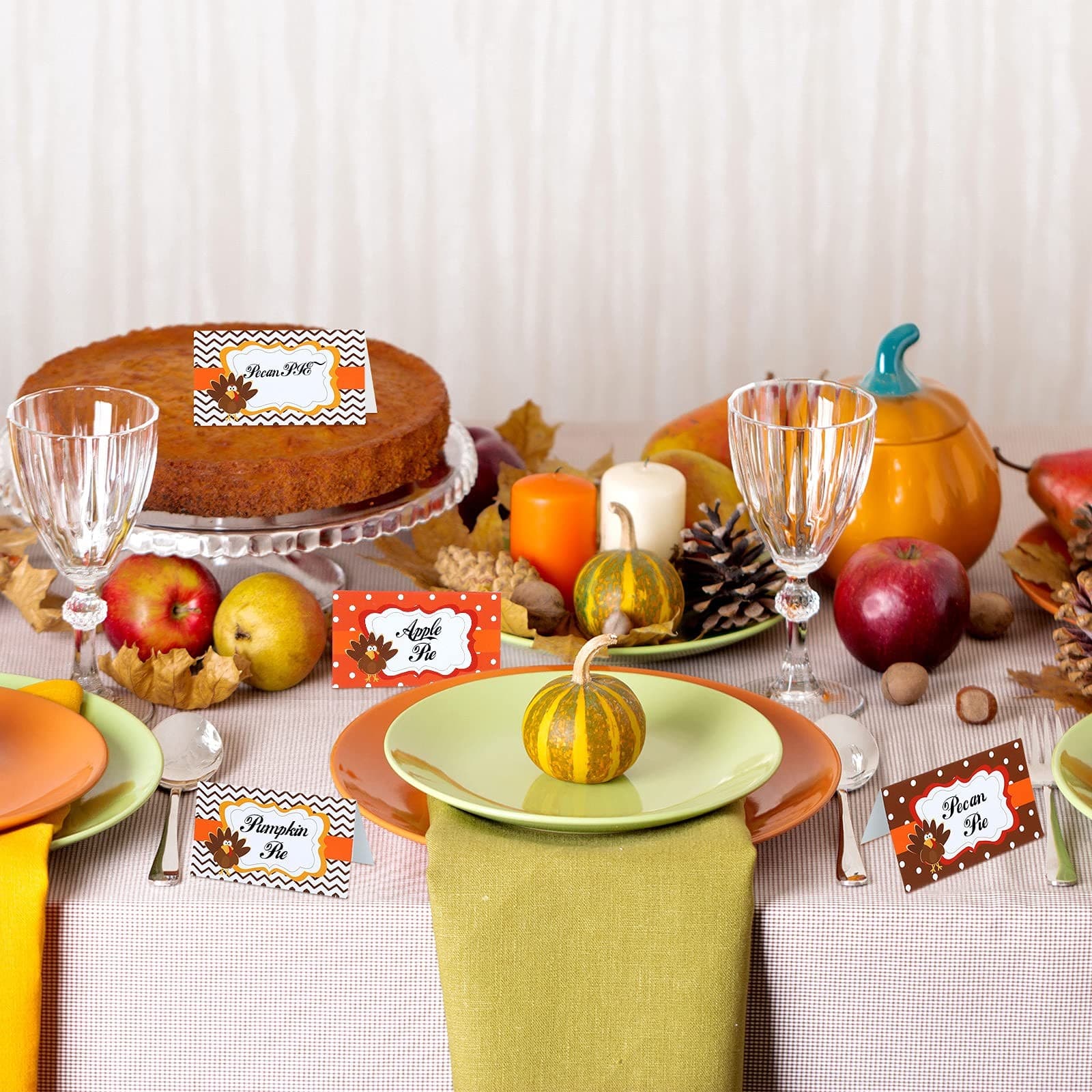 120 Pieces Thanksgiving Turkey Table Place Card Fall Buffet Table Name Place ... 6