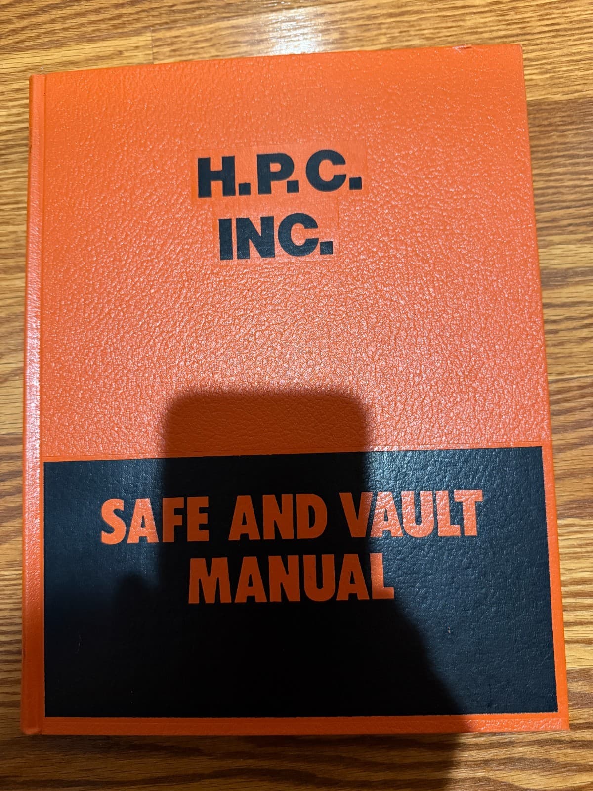 HPC Safe and Vault Manual 6th Printing w/code sheet VG Condition w/pencil notes
