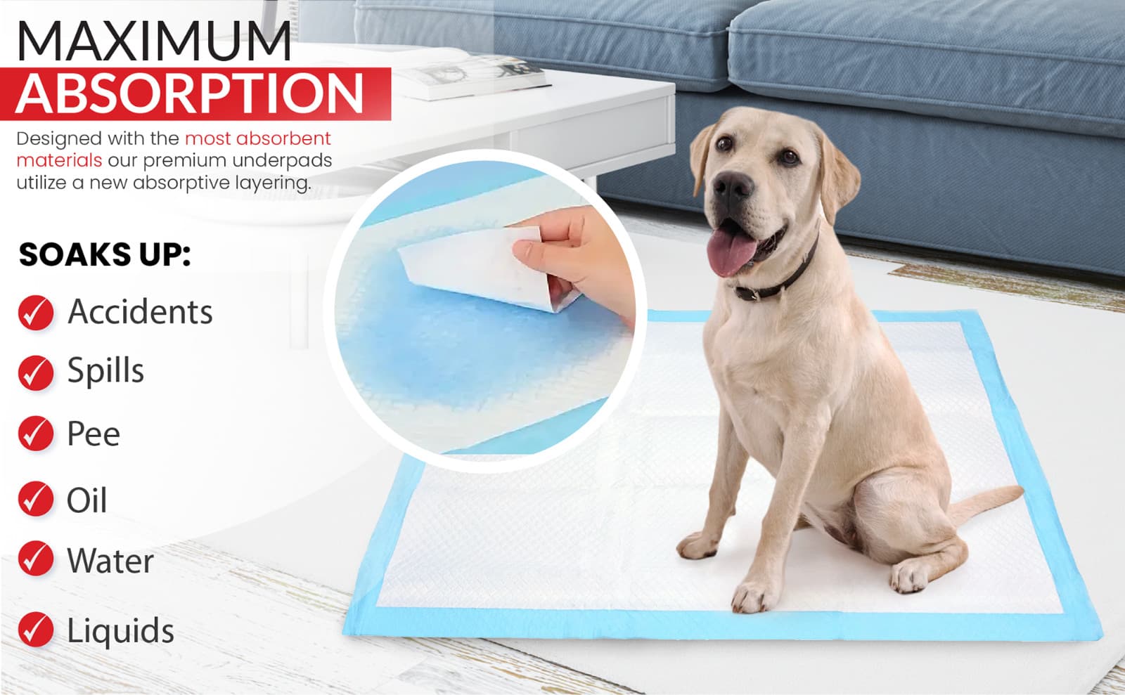 Disposable Underpads 23'' X 36'' Pee Pad HEAVY Absorbent Bed Incontinence Covers 5