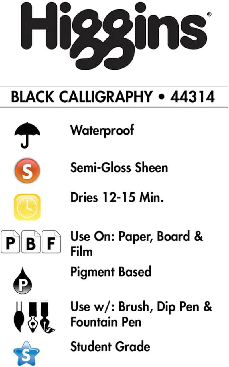 Black Calligraphy Ink, 2.5 Ounce Bottle (44314) 3