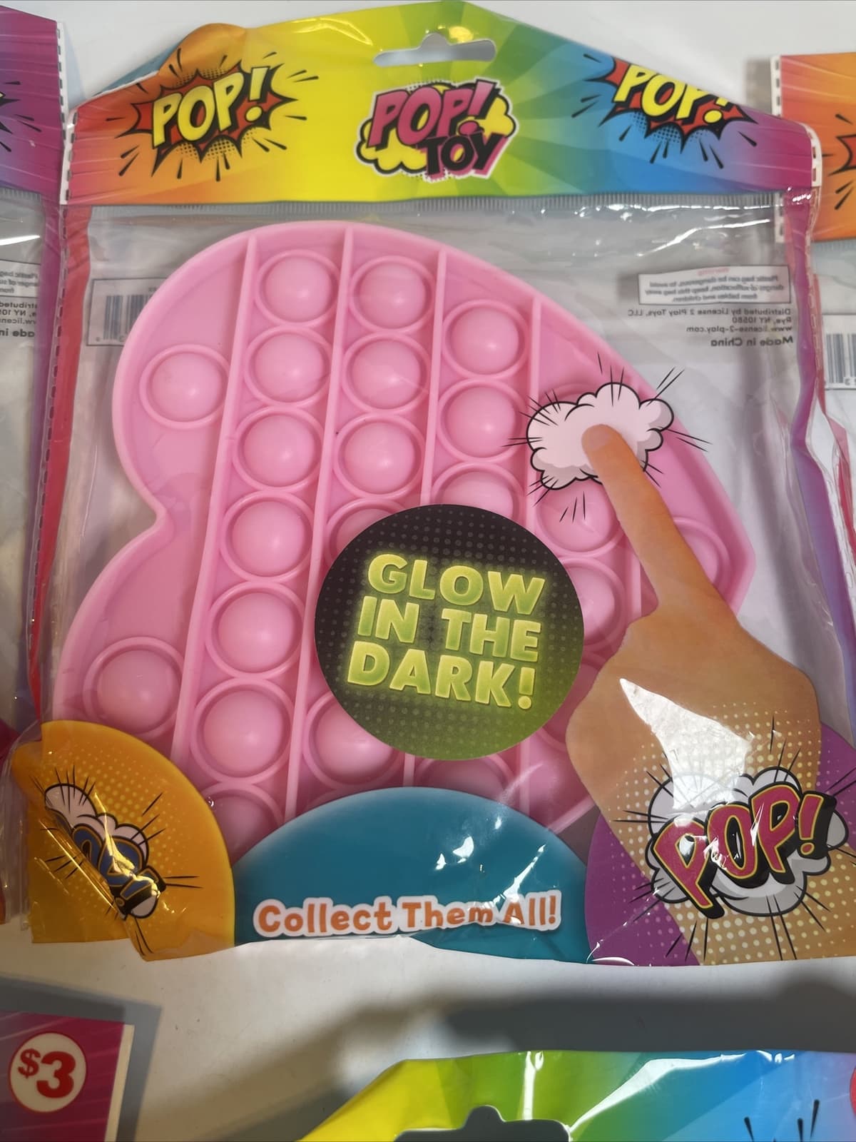 Push POP TOY! PACK OF 6 Fidget BRAND NEW Sealed Glow In The Dark Therapy Calming 6