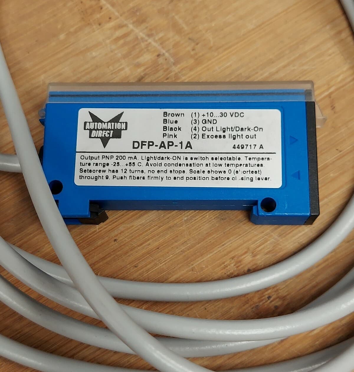 Automation Direct DFP-AP-1A Fiber Amplifier Pnp 10-30 Vdc 200mm  3