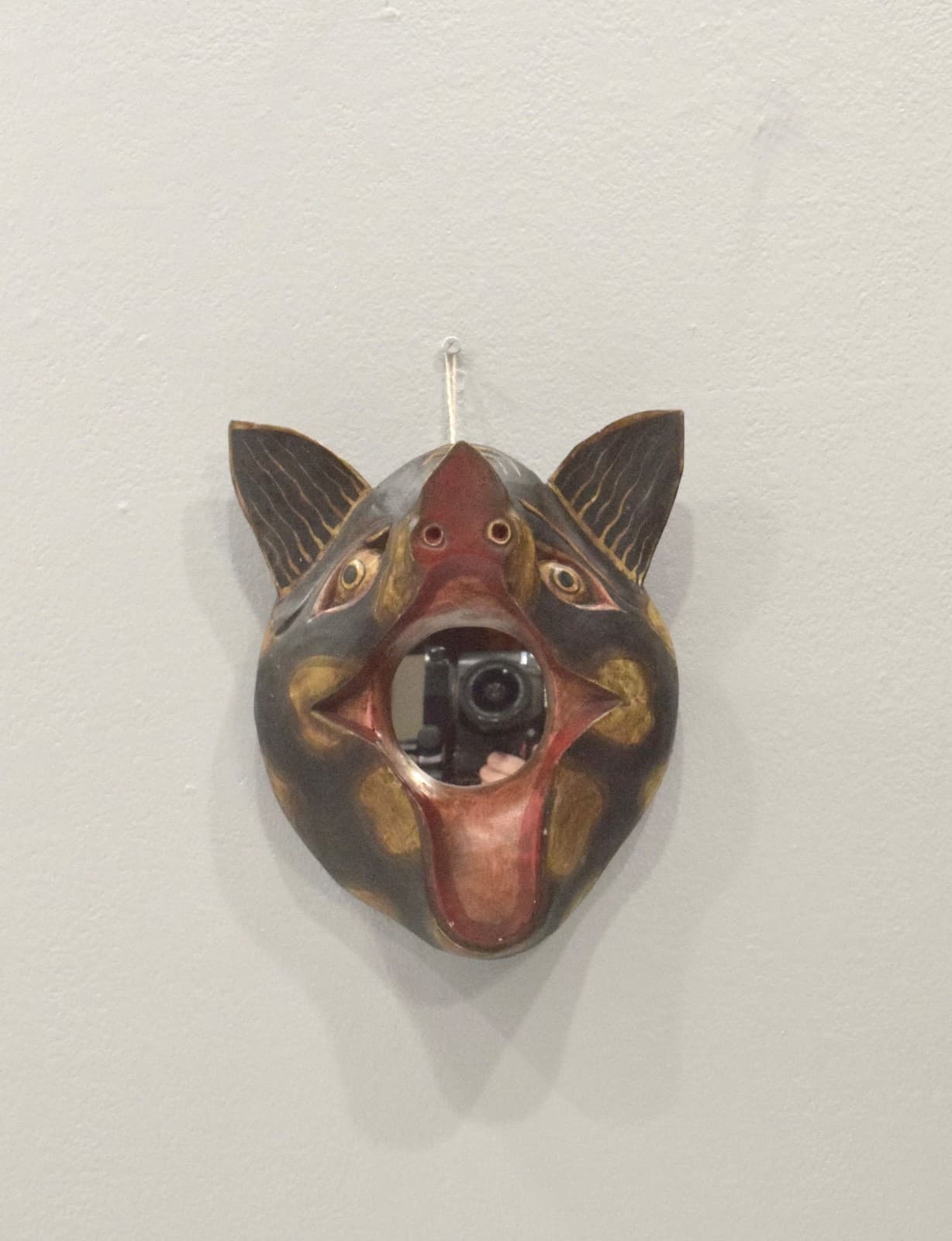 Indonesian Pig Folk Art Wall Mirror