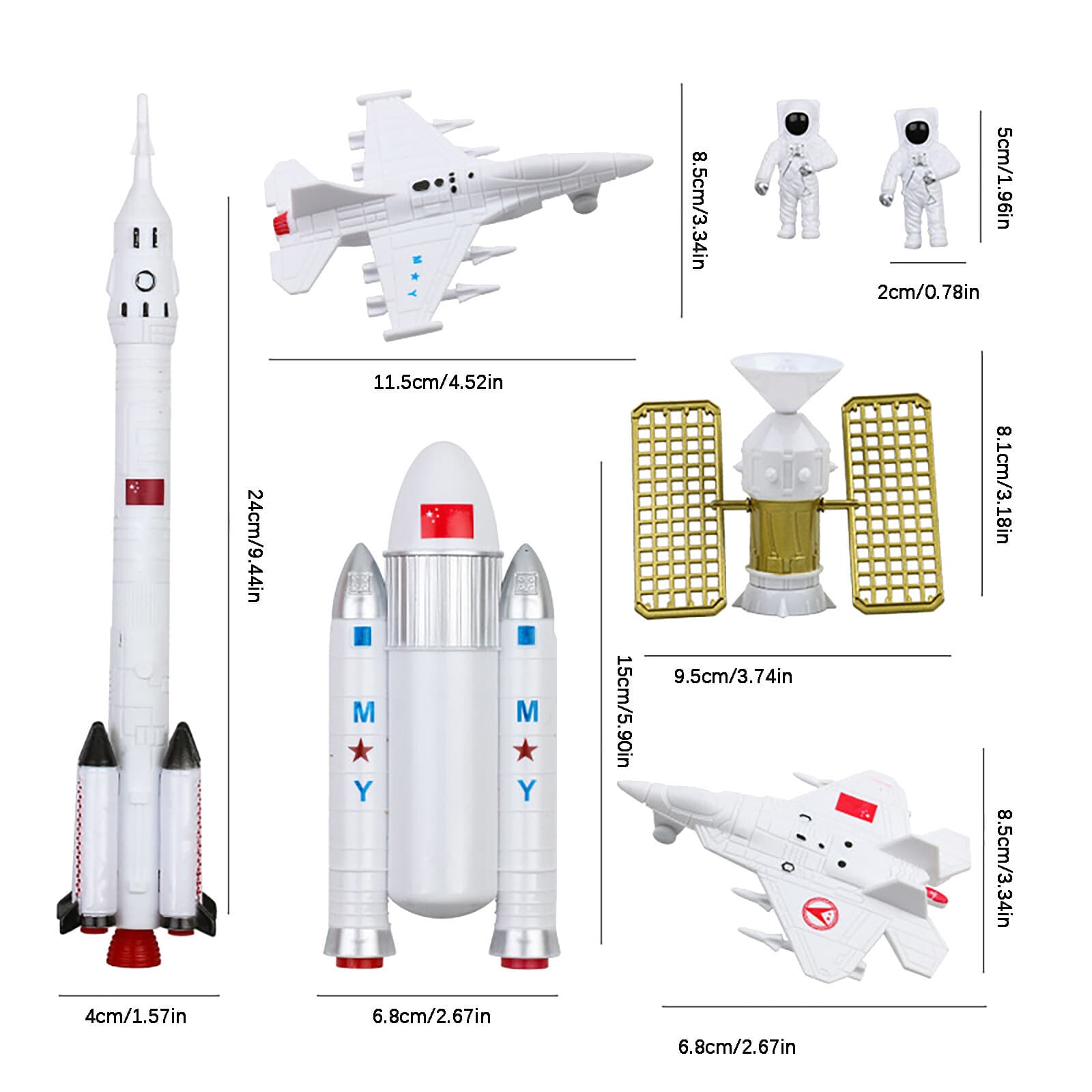 Space Model Toys Sets 7 PCS Space Shuttles Astronauts Satellite Figurine Toys