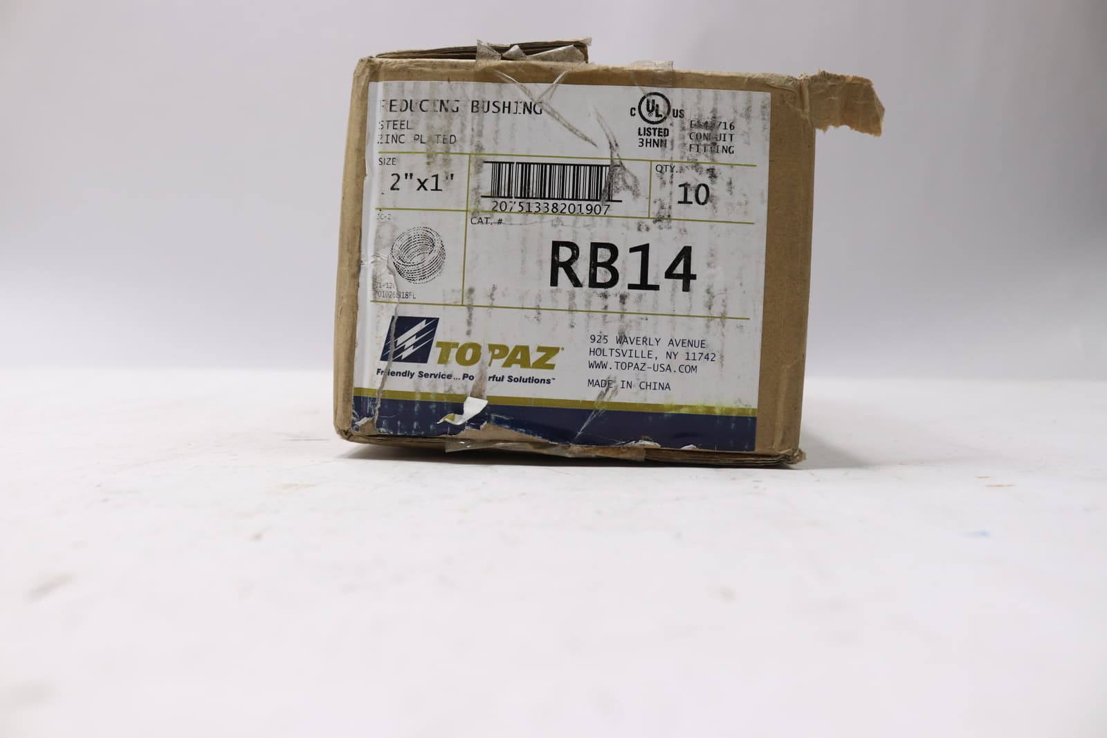 (10-Pk) Topaz Male Threaded Reducing Bushing Steel 2" x 1" RB14