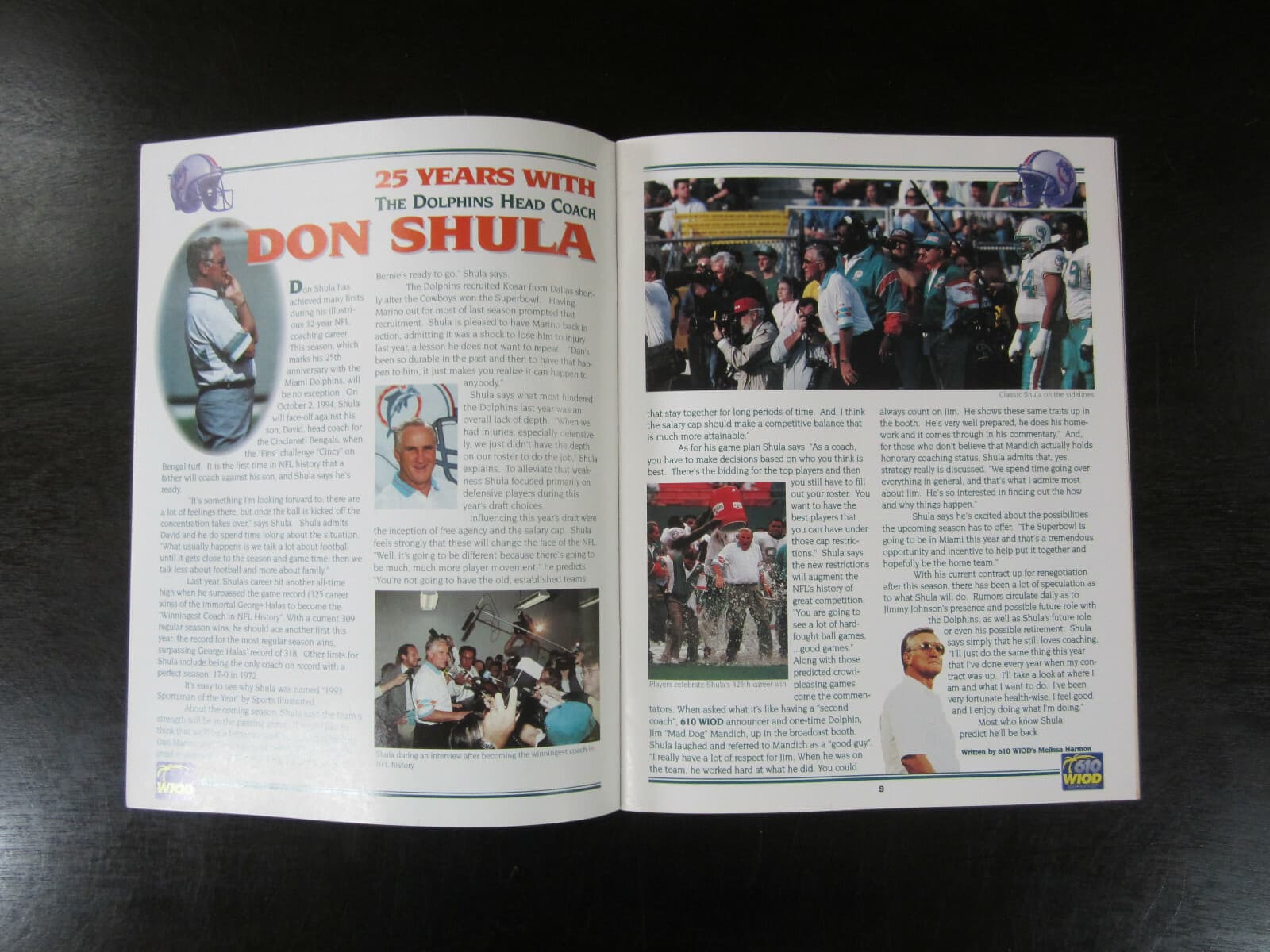 1994 Miami Dolphins Preview Magazine Don Shula Dan Marino 3