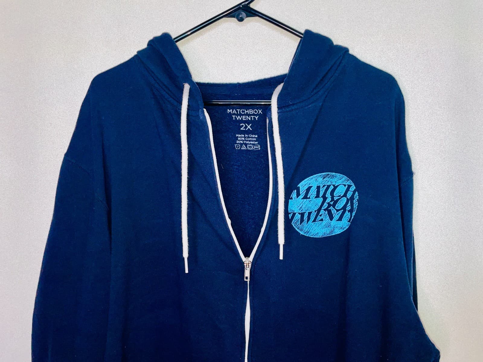 Matchbox Twenty Black Zip Up Jacket Women's Hooded Blue Logo Rob Thomas 2X 5