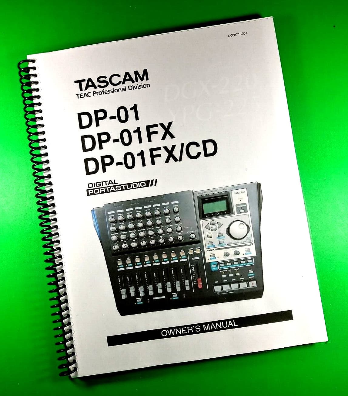 Owners Manual for TASCAM DP-01, DP-01FX, DP-01FX/CD, 88 Pages W/Clear Covers!