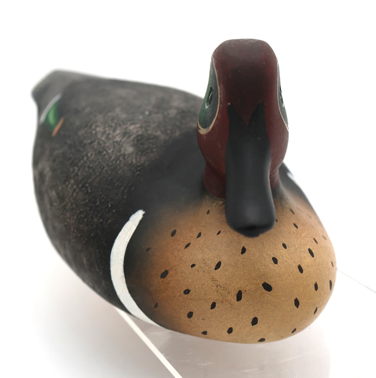Pair Bill Schauber Miniature  Green Wing Teal Duck Decoys Signed 1991  Ex-Cond 4