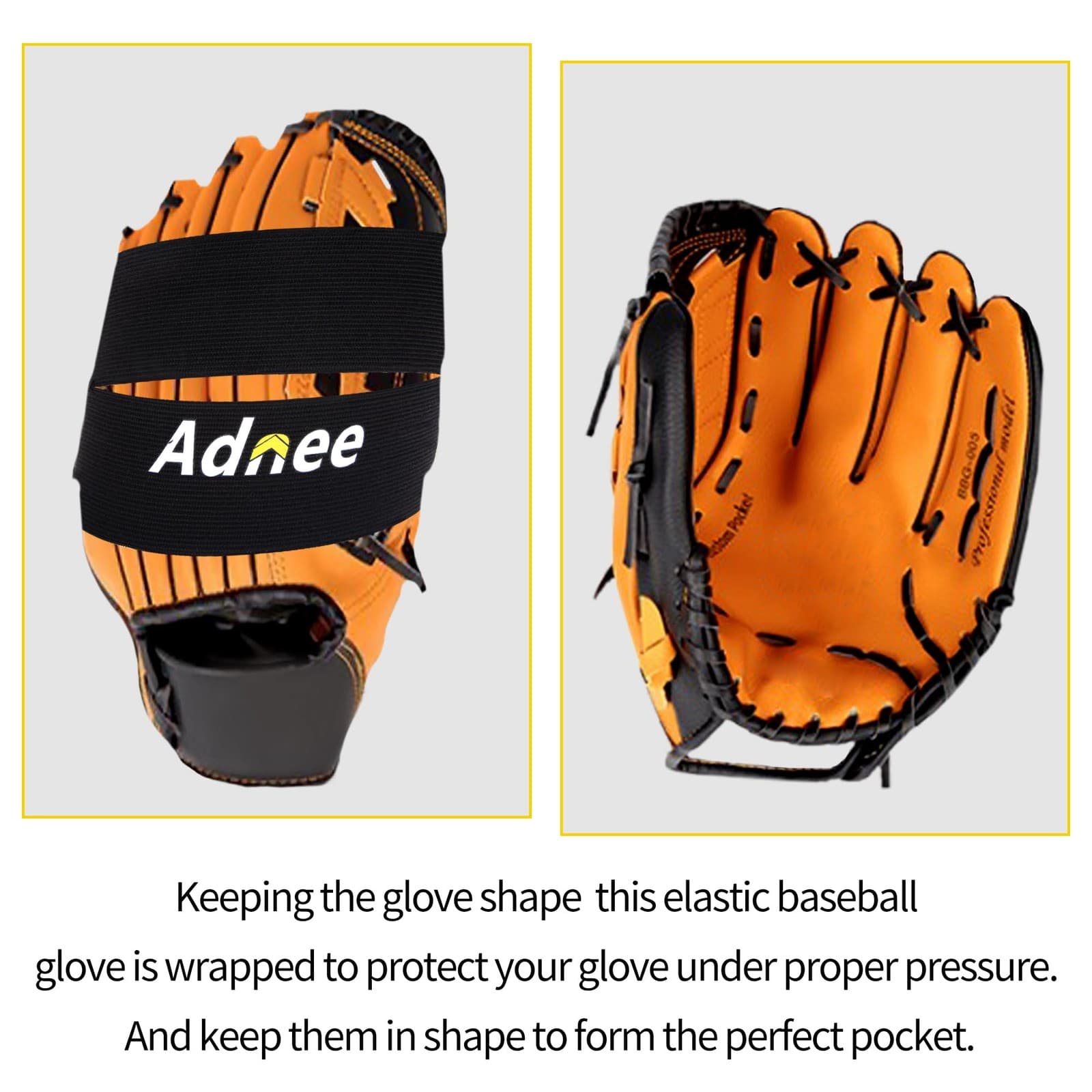 Adnee 3 Pack Glove Wrap - Softball and Baseball Glove Strap - Baseball Glove ... 5