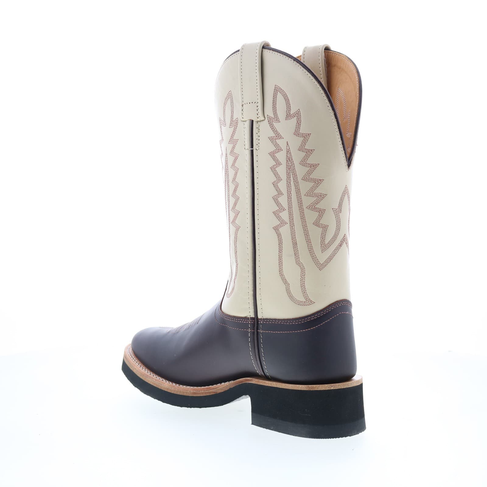 Jama Old West 1642L Womens Brown Leather Slip On Cowboy Western Boots 6