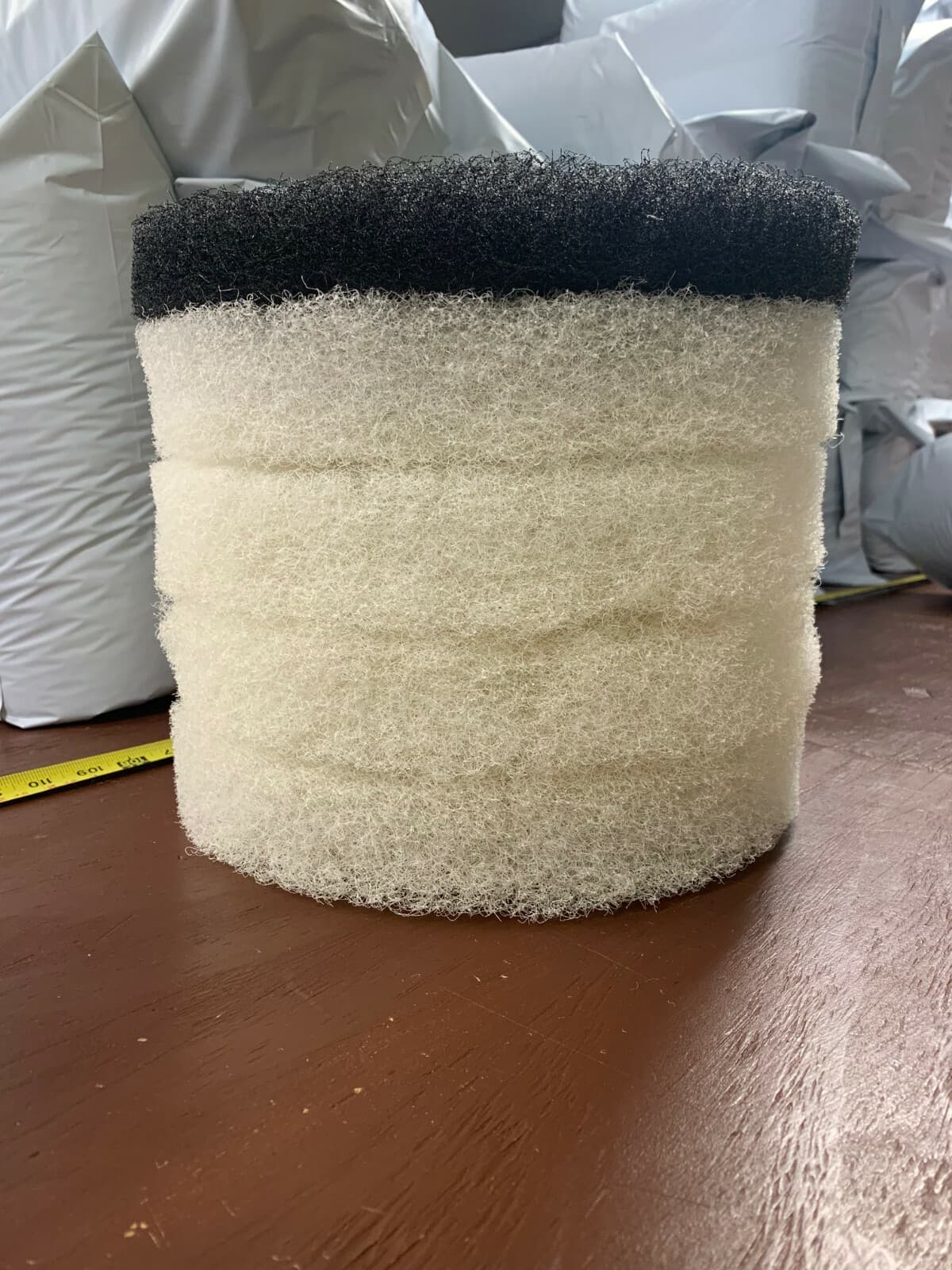 12" diameter x 10" high, Die Cut Media Cartridge. Koi Pond Media + Prefilter pad 3