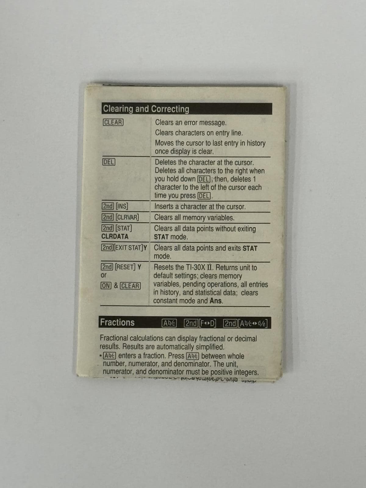 Texas Instruments TI-30X IIB IIS Scientific Calculator Instruction Manual 1999 2