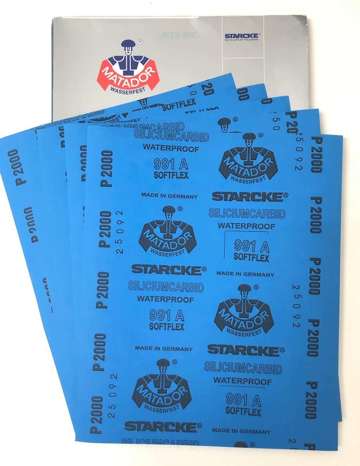 Matador Abrasive Wet or Dry Sandpaper 10 Sheets 2000 Grit 9"x11" Silicon Carbide