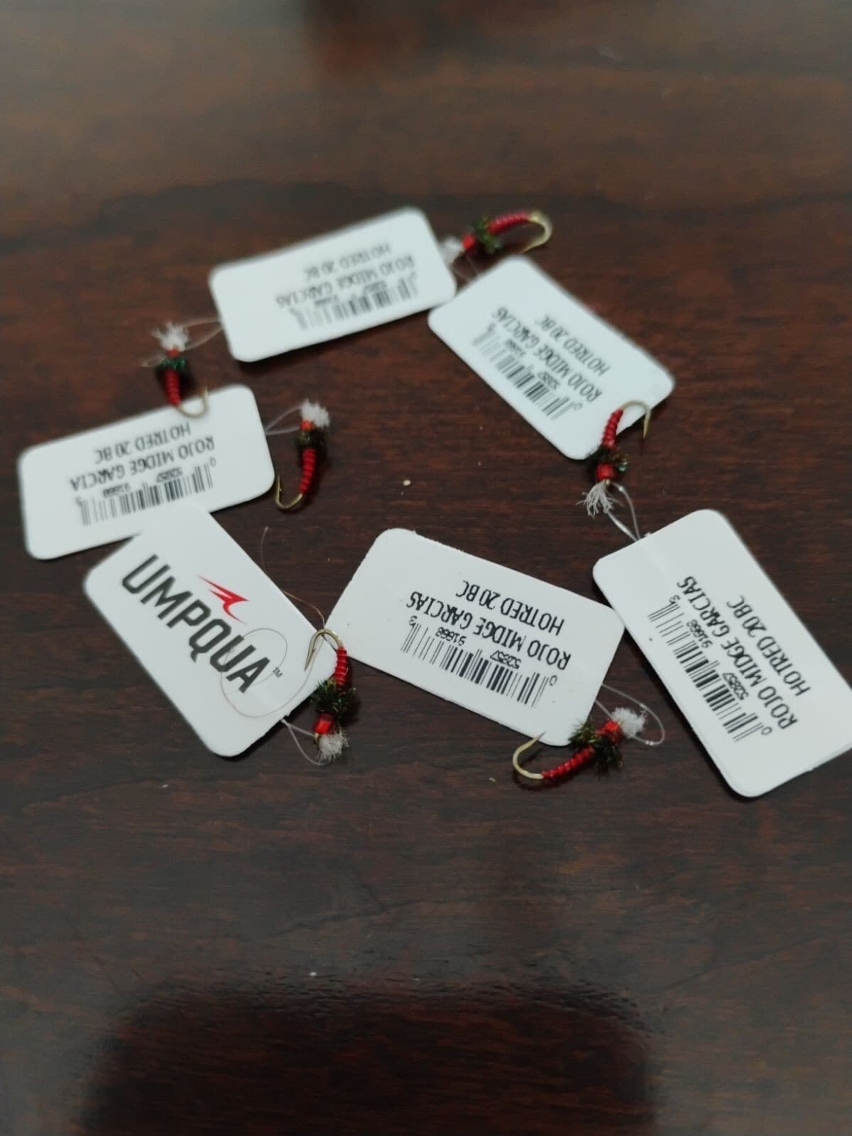 6 Garcias Rojo Midge Size 20 Hot Red color Flies Umpqua Fishing Fly