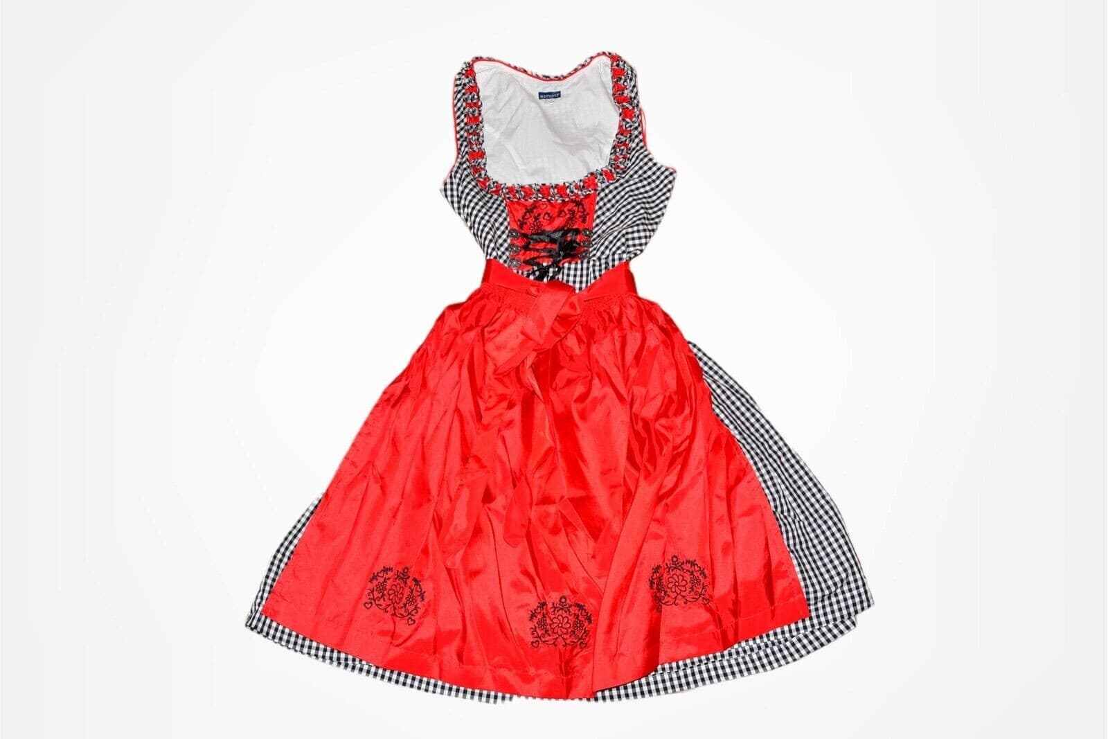 sz 4,NEW! Germany,Trachten,Oktoberfest,Dirndl Dress,3-pc,Black/RED FREE Blouse 6