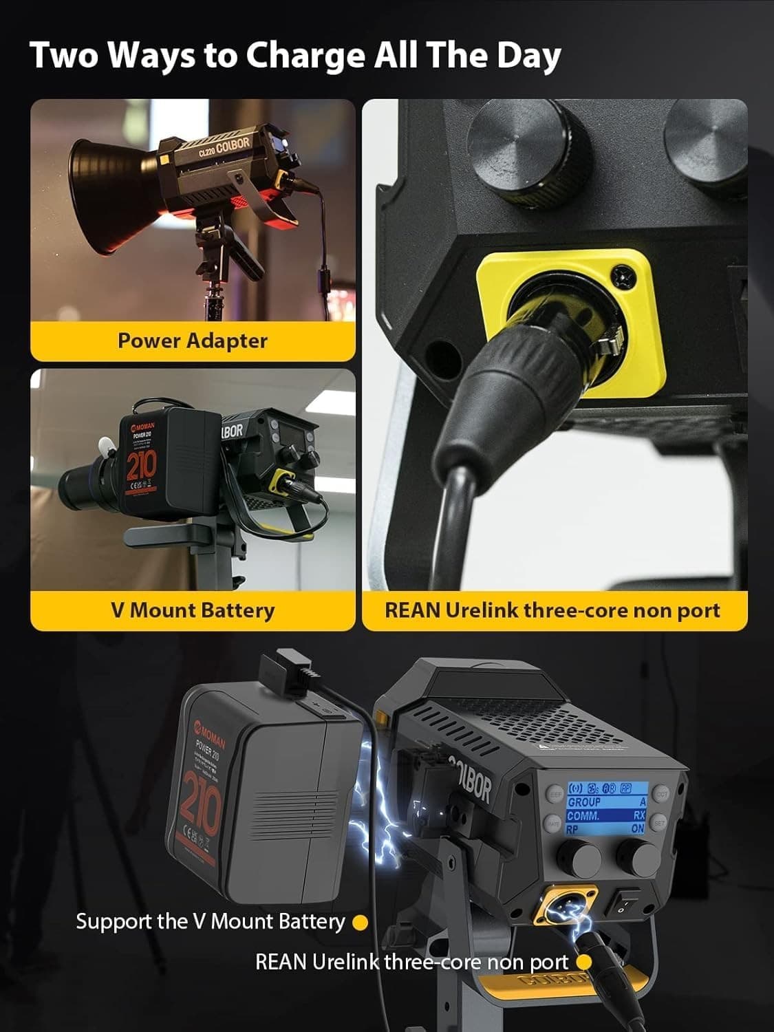 COLBOR CL220M Video Light 220W Continuous Lighting 5600K CRI96+ APP Control 5