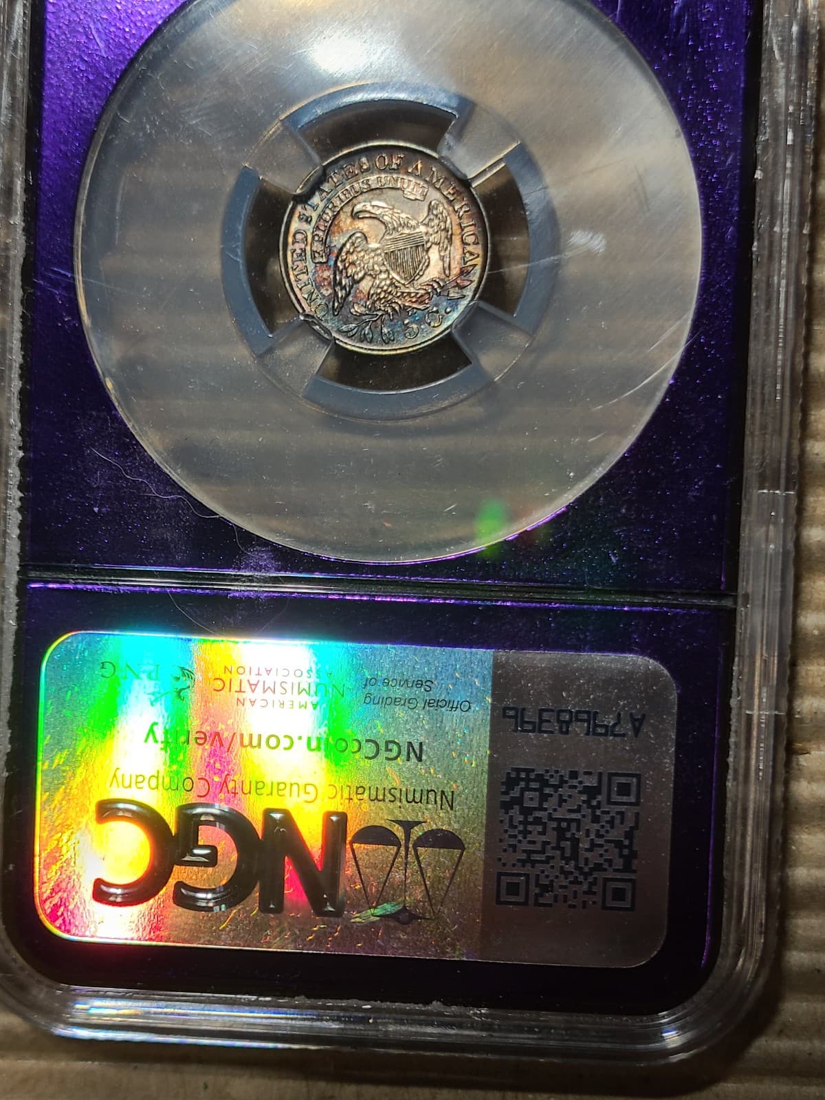 1832 H10C LM-5 Capped Bust Half Dime NGC MS62 Gorgeous Toning 2