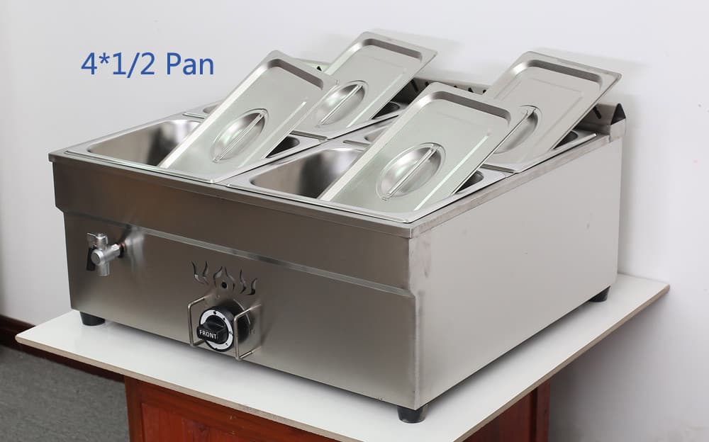 4-Pan Propane Gas Food Warmer Restaurant Tabletop Desktop Countertop Steam Table 6