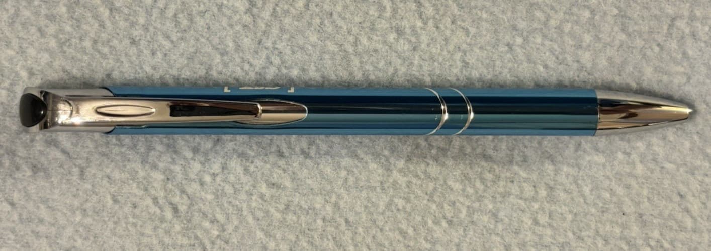 CSX Logo Rollerball Pen with Round Case, Blue and Silver Color 4