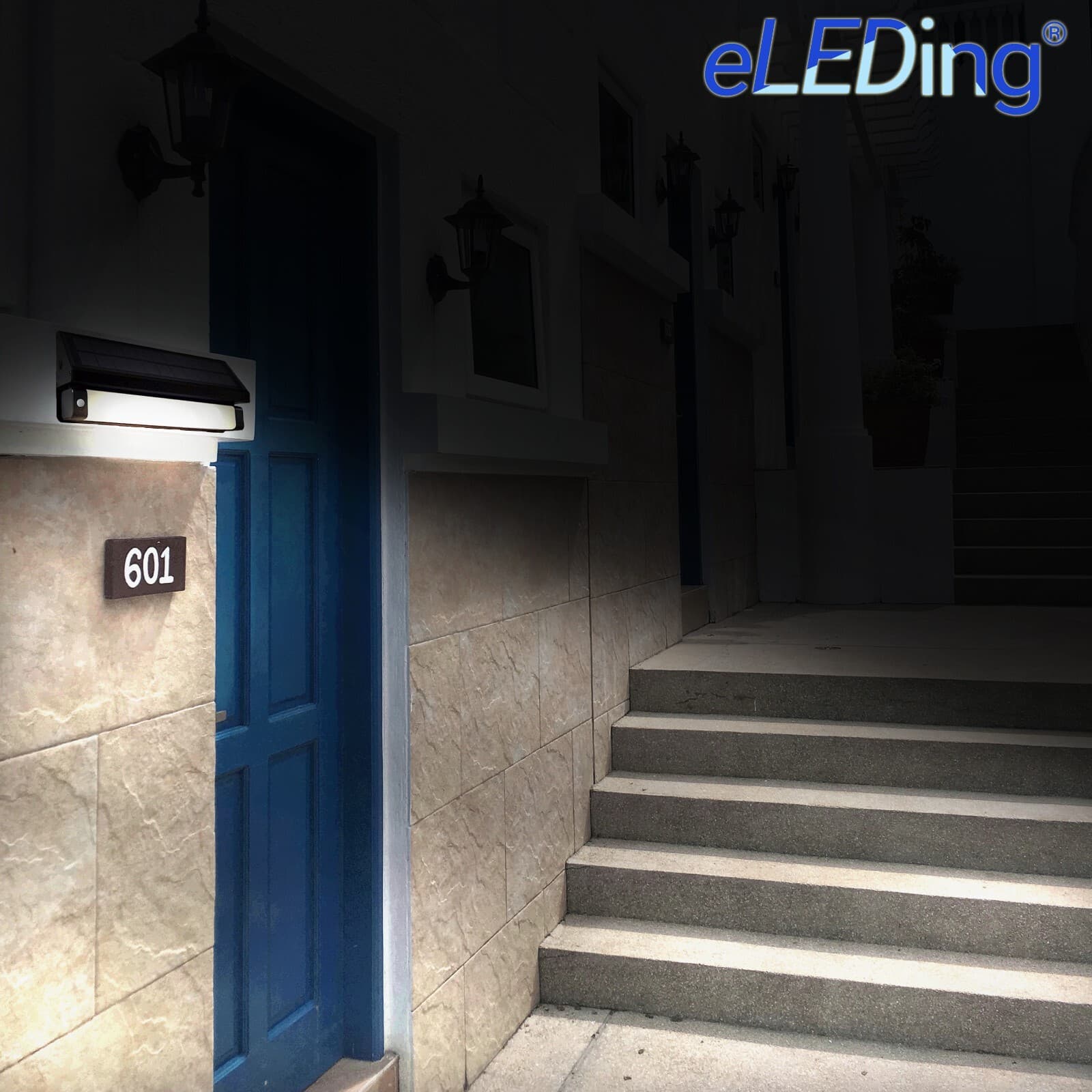 LED Solar Smart Sensor Warm/ white Dimmable Dusk to Dawn Sign Light Aluminum 4