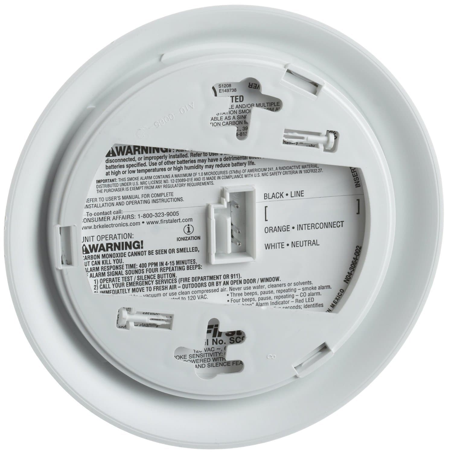 First Alert SC9120B Combination Carbon Monoxide & Smoke Alarm AC Power Authentic 2