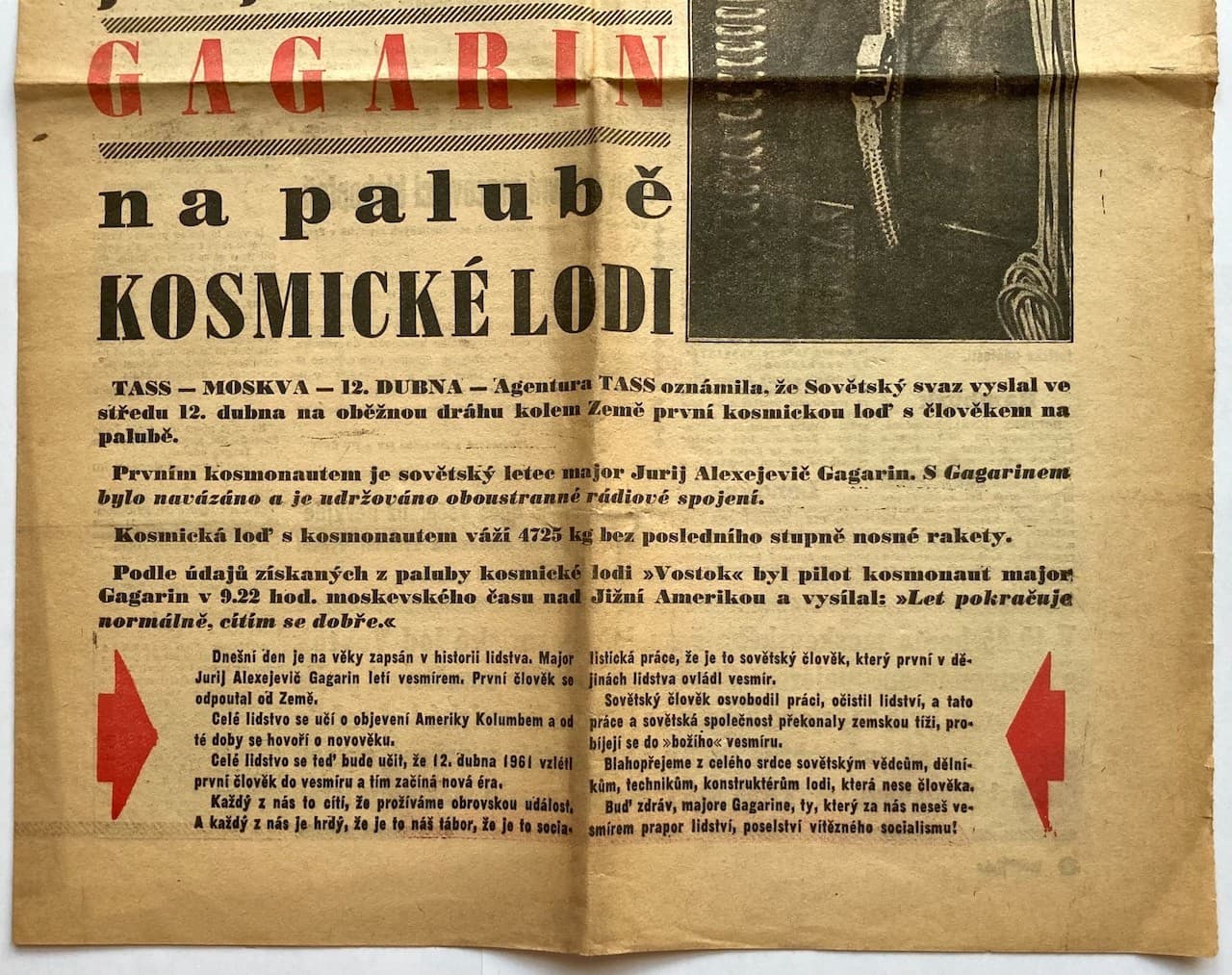 Original Vintage Newspapers YURI GAGARIN - SOVIET UNION - SPACE RACE - 1961 5