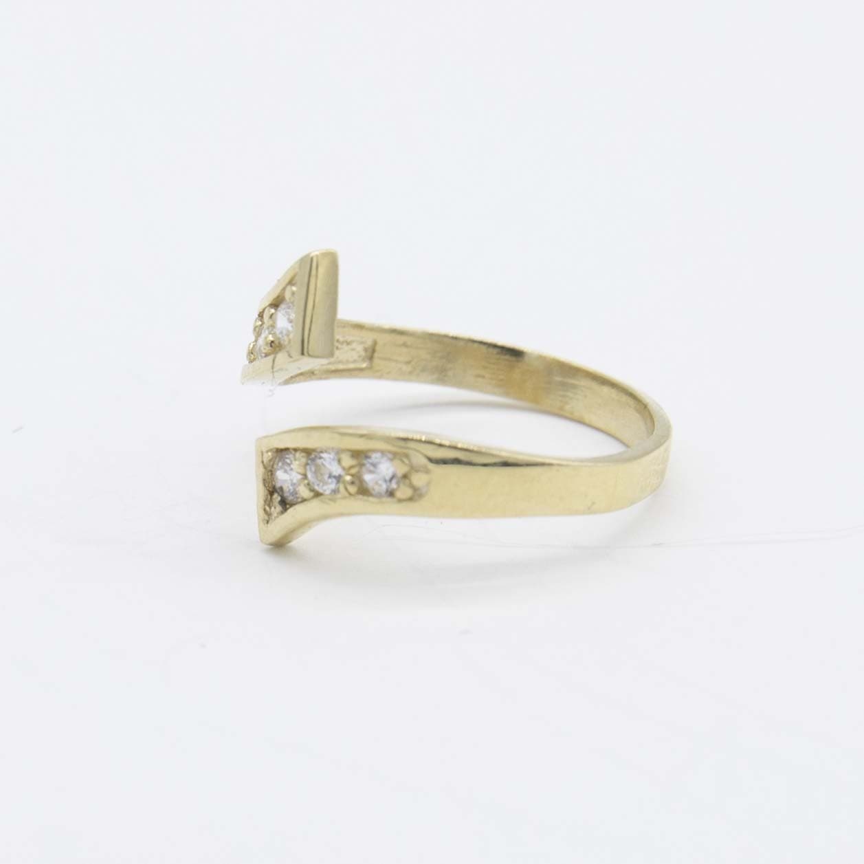 Sideways Toe Ring Solid Real 10K Yellow Gold 2