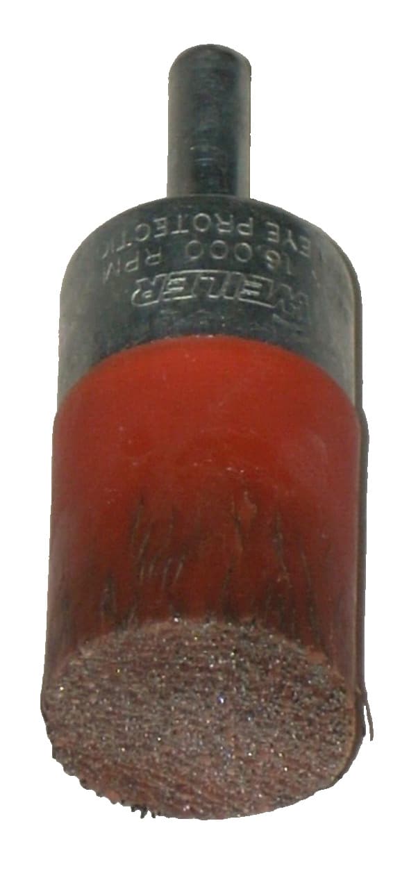 Weiler 1 inch Polyflex Encapsulated Crimped Wire End Brush 0.0104 w 1/4 Shank 2