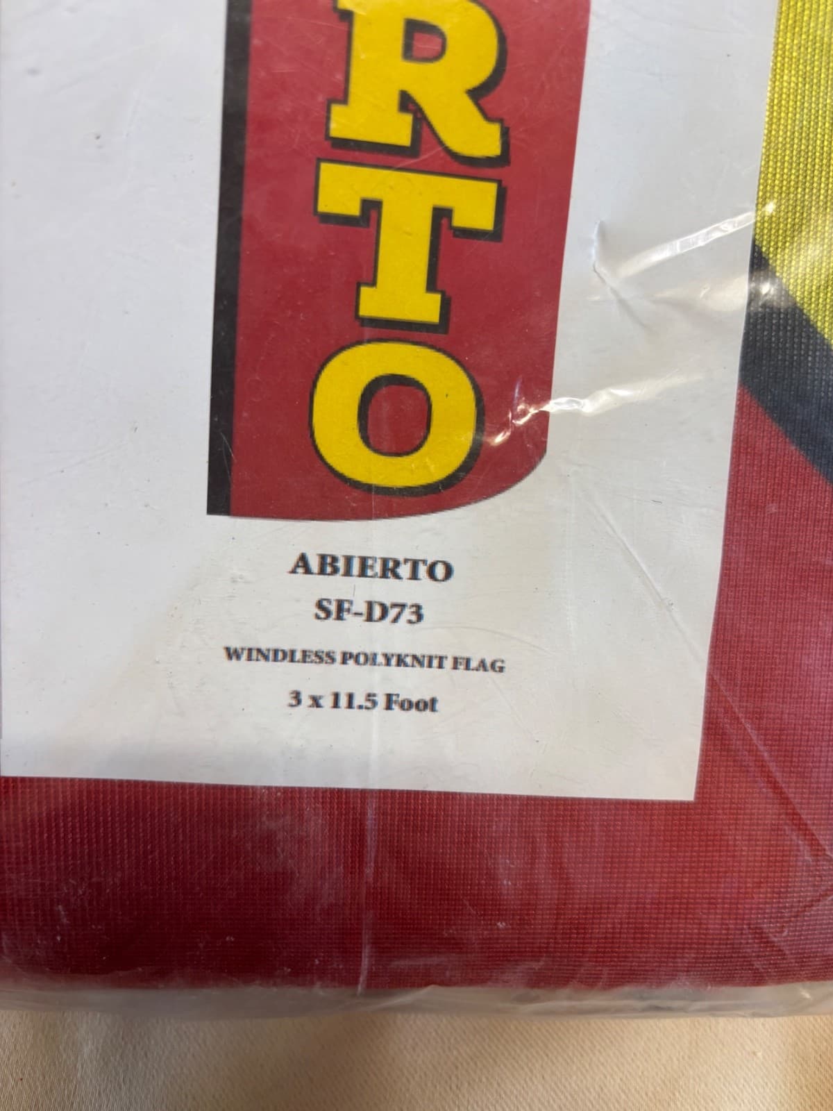 ABIERTO Open Windless Business Flag 3x11.5' Feather Banner Sign - (Open Box) 2