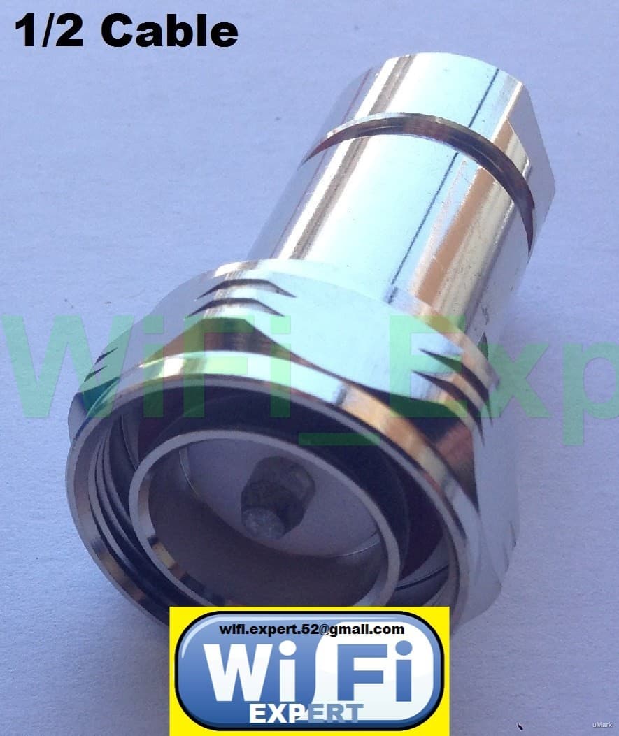 7/16 DIN male plug center clamp for 1/2" corrugated cable RF connector USA