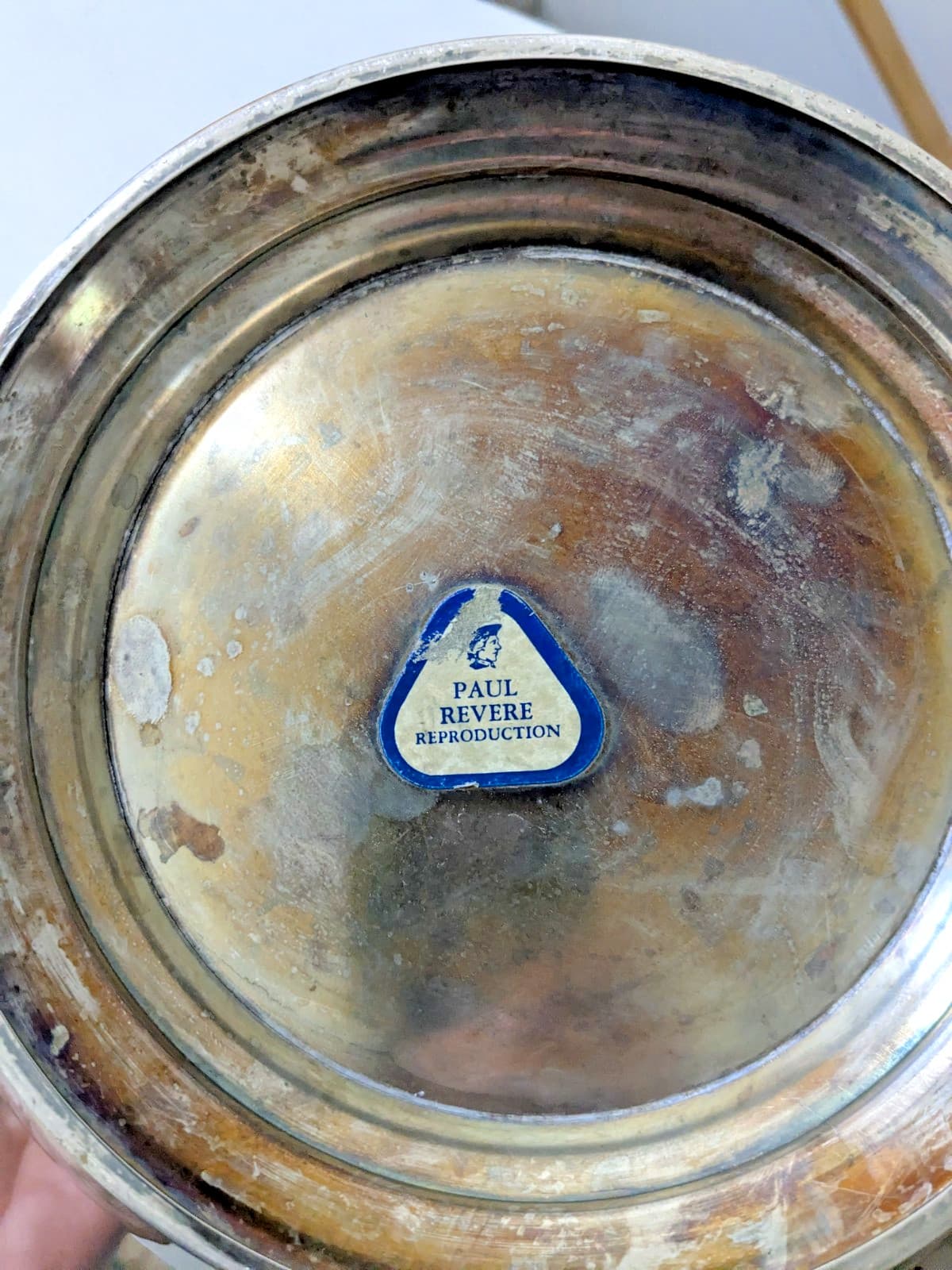 Large Oneida Silverplate Bowl Paul Revere Reproduction 12" Diameter 2