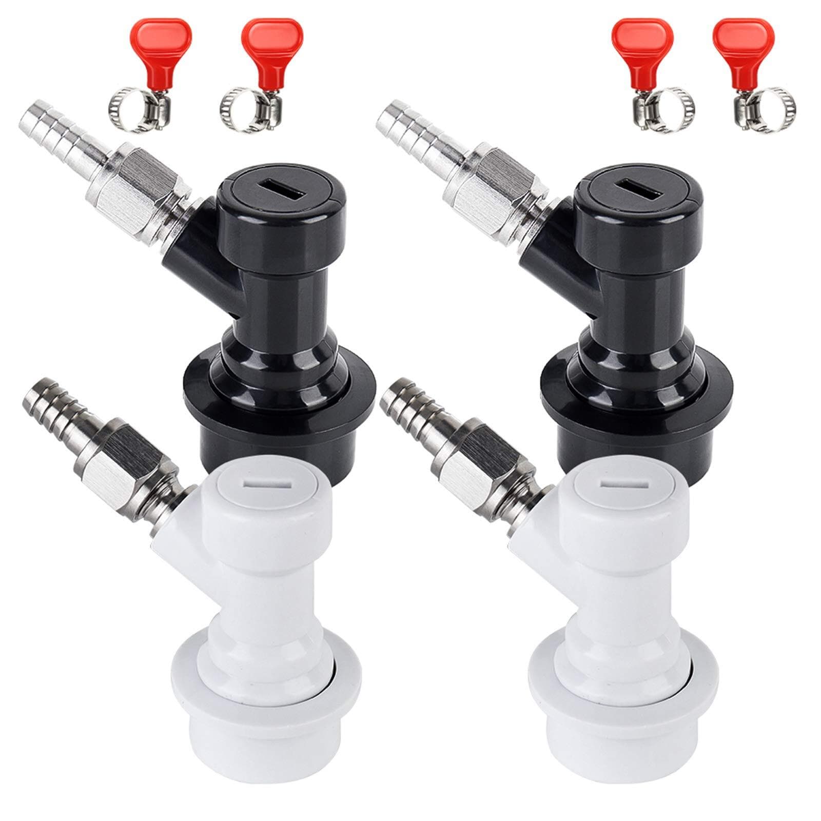 FERRODAY Ball Lock Keg Disconnect 2 pairs of ball lock keg fittings, Red 