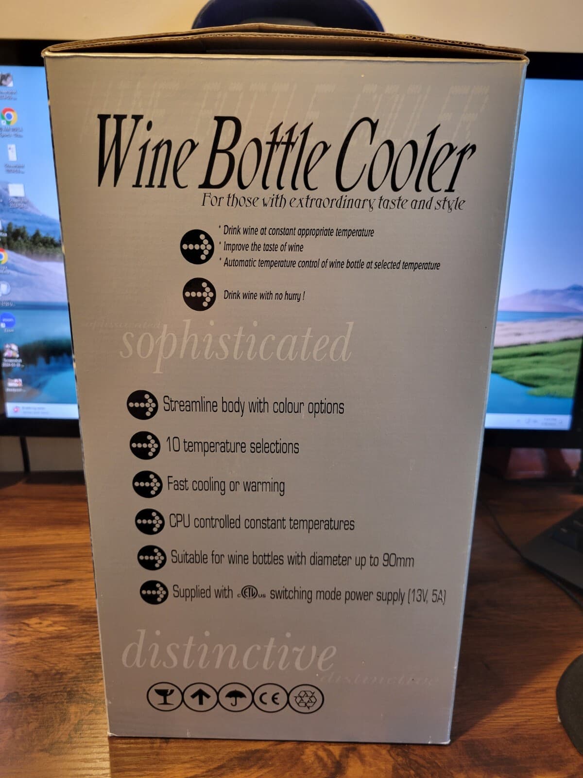 Peltier Sharper Image Wine Bottle Cooler NEW 3