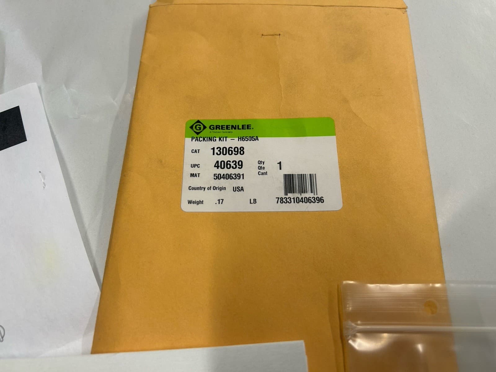 New Greenlee 130698 Packing Seal Kit for  H6505A Hydraulic Impact Wrench Repair 2