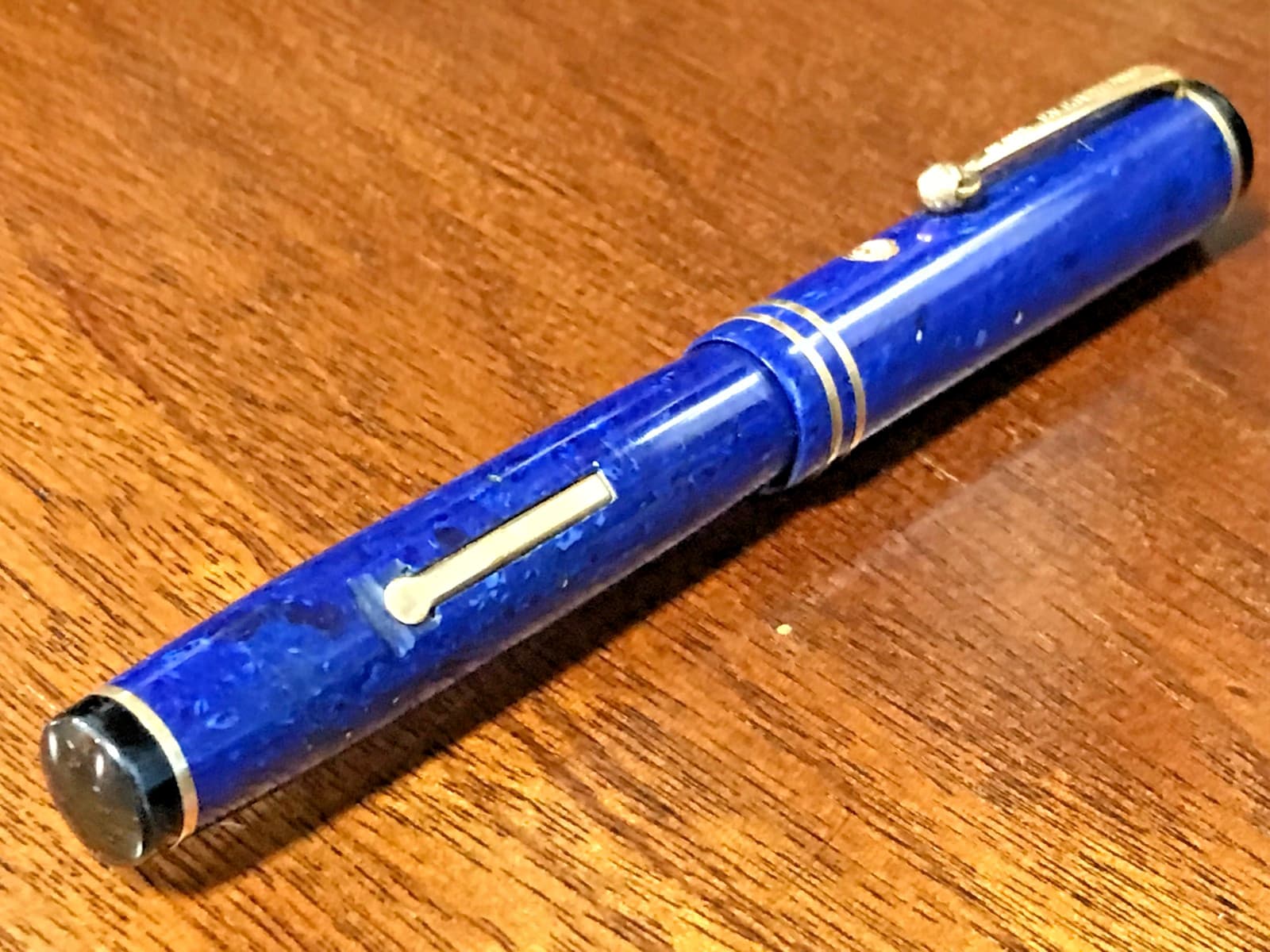 WAHL EVERSHARP PERSONAL POINT FOUNTAIN PEN In LAPIS BLUE w/ 14K NIB ~AS-IS Parts 5