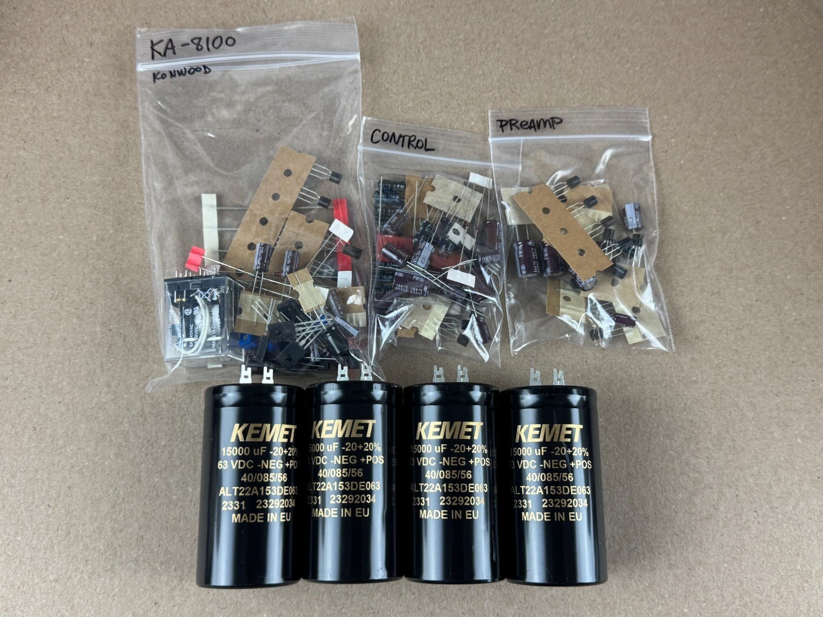 Kenwood KA-8100 COMPLETE Rebuild Kit High-Quality Amplifier Recap w/ Transistors