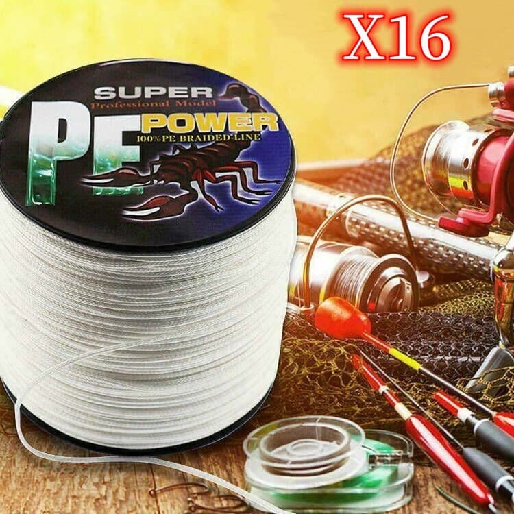 16 Strands 100M-2000M 20lbs-500lbs White Hollow pe Dynema Braided Fishing Line 5