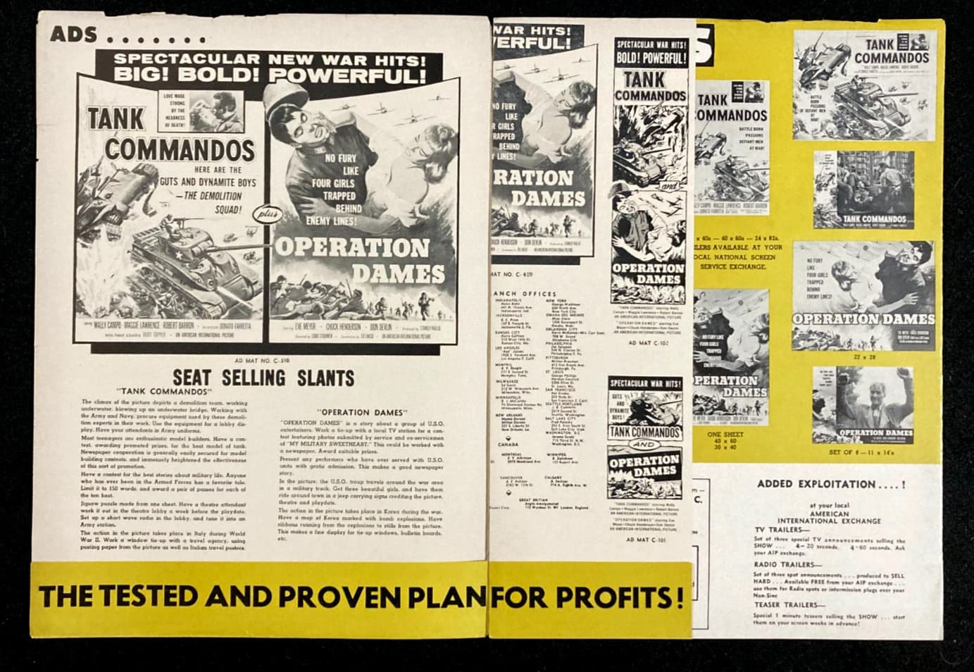 TANK COMMANDOS & OPERATION DAMES Original Movie Pressbook WW2 World War 2 Action 2