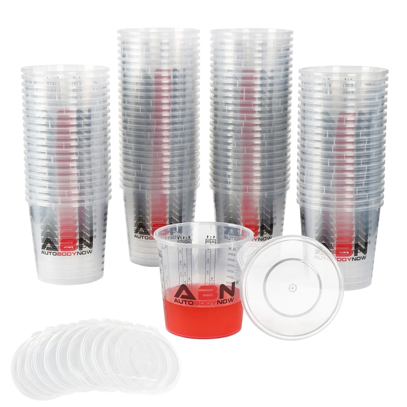 ABN Automotive Paint Mixing Cups - 100 Pack 20oz Plastic Measuring Mixing Cups