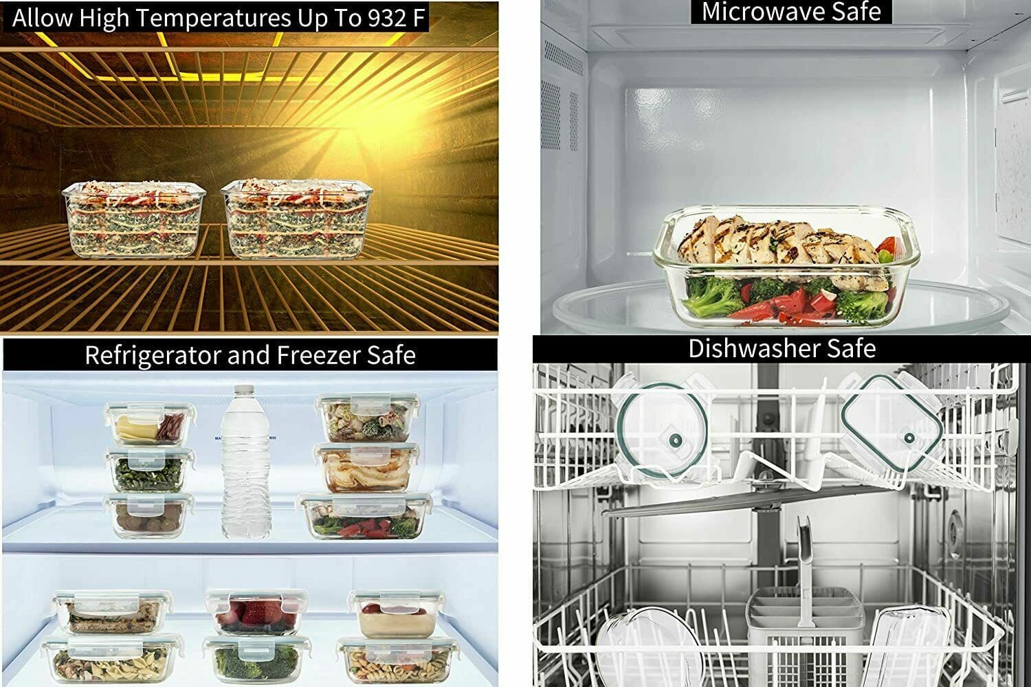 Razab Glass Food Storage Containers with Airtight Lids Microwave Safe, Set of 24 3