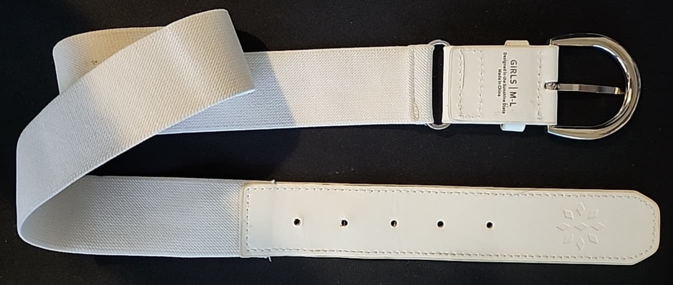 Rip-It Perfect Softball Belt Girls' M-L White (used) 4