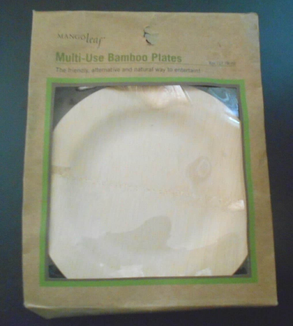 Mango Leaf Eight Multi Use 7 Inch 18 cm Biodegradable Bamboo Plates