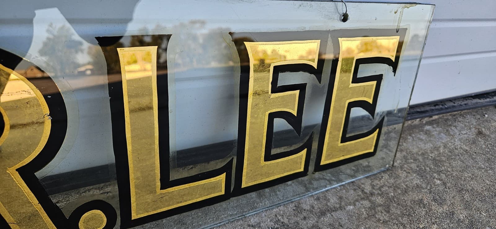 1920-1940s Antique Reverse Painted Glass Doctor Sign Vintage 5