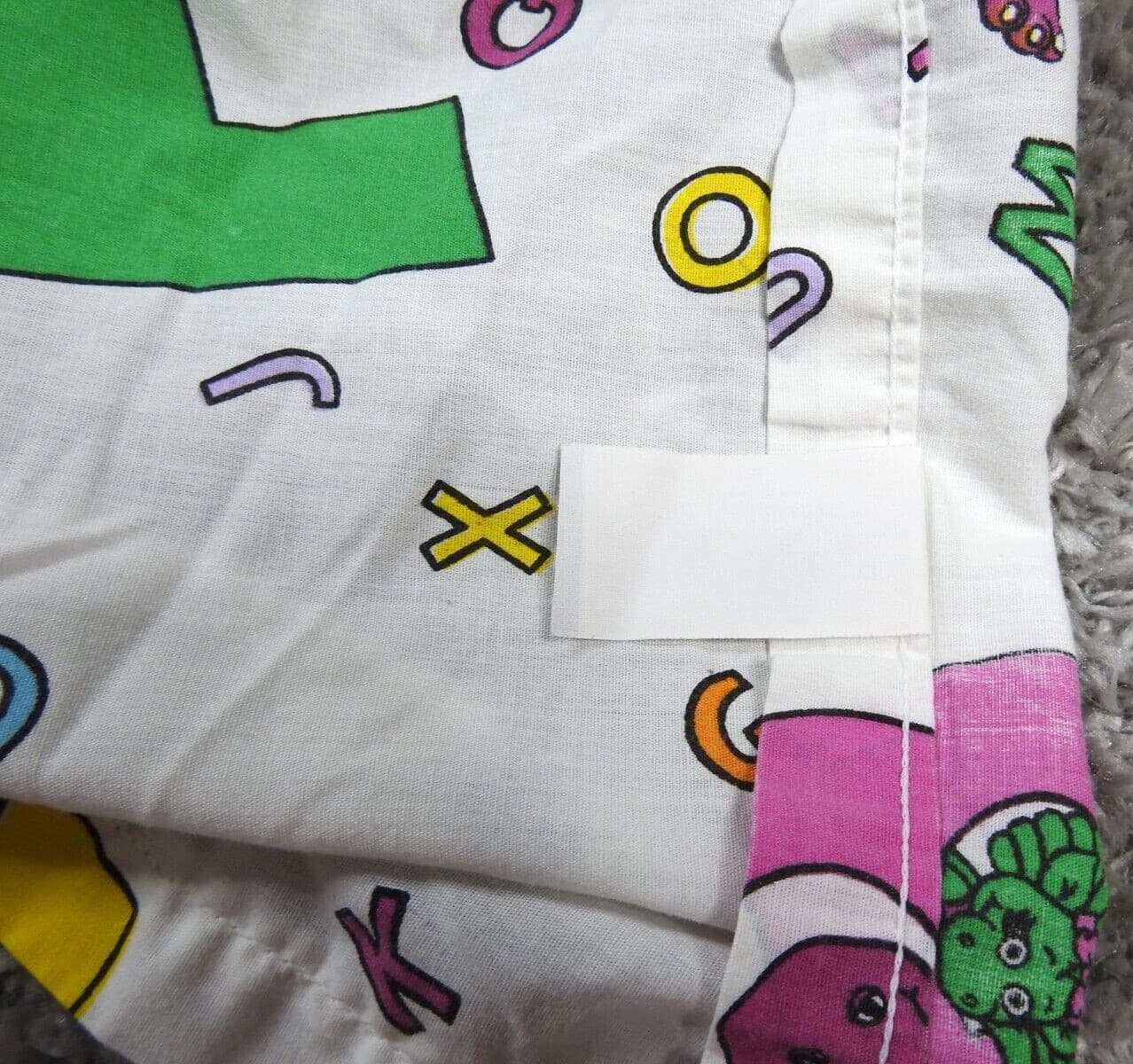 Vintage 1993 Barney Baby Dreams Made in USA ABC Flat Crib Sheet 4