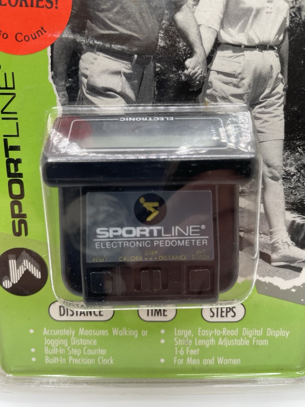 Sportline Electronic Pedometer Model 345 Track Distance Time Steps Exercise NOS 2