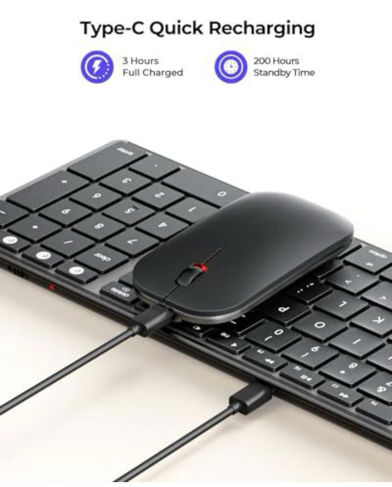 Wireless Bluetooth Keyboard and Mouse for Mac, Multi-Device Space Gray 3