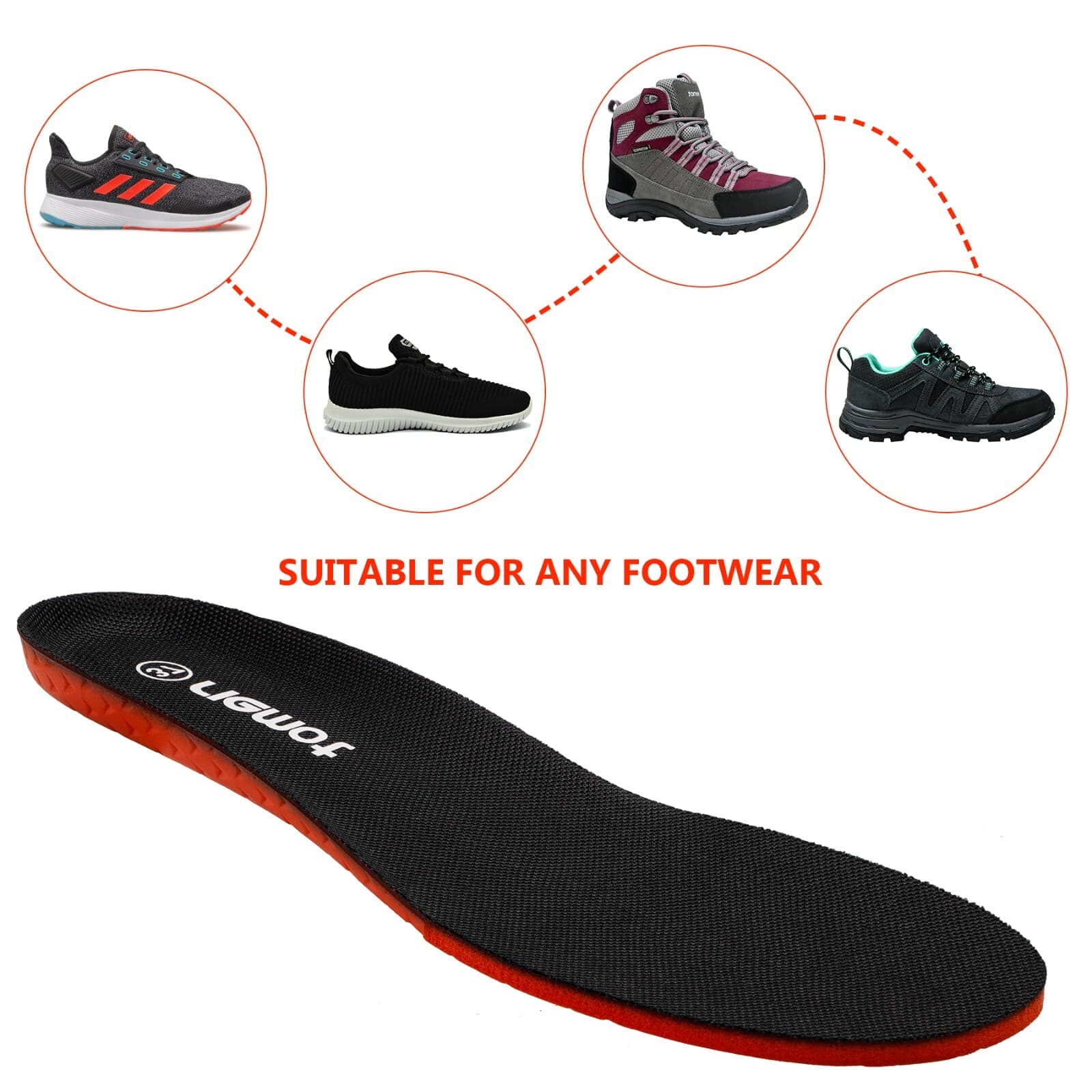 Arch Support Insoles for Men Gel Sport Shoe Inserts for Sneakers Work Boots 3